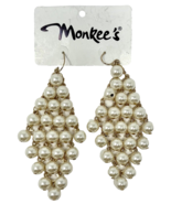Monkee&#39;s Faux Pearl Goldtone Chandelier Earrings, New - $26.05 CAD