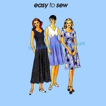 1990&#39;s Dress with Flared Skirt &amp; Shaped Raised Waist Mini Midi Maxi Length Women - £12.82 GBP