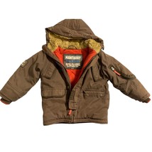 Manta Ray mantaray Boys Size 5 Brown Winter Coat fur trim hood Zip Up Sl... - £12.50 GBP