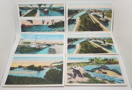 Soo Michigan &amp; Canada VTG Postcard Lot Unposted Locks Steamer Ships Fishing - $29.50