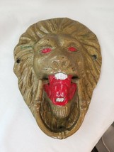 Brass Painted Roaring Lion Head Door Knocker Large - £92.89 GBP