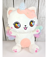 Rainbow Tie Dye Caticorn Plush Stuffed Unicorn Cat Kawaii Toy 12” Soft P... - $334.22 MXN