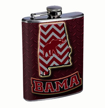 Alabama Bama 8oz Flask FanMade Stainless Steel Drinking Whiskey - £11.59 GBP