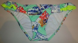 Gianni Bini Size Medium Postcard Ruffle Side Pant Seafoam New Bikini Bottom - £43.36 GBP