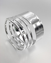 CHIC & STYLISH Smooth Silver Metal Coiled Bangle Bracelet  - $12.99