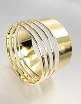 Chic & Stylish Smooth Gold Metal Coiled Bangle Bracelet  - $12.99