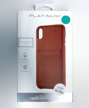 Platinum Leather Wallet Case for Apple iPhone XS Max Papaya Brown PT-MAXLSBLCP - £7.48 GBP