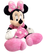 Disney Parks Minnie Mouse Plush 18&quot; Classic Pink Dots Soft Eyes Stuffed ... - £8.04 GBP