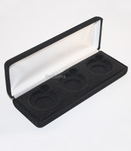 Black Felt Coin Display Gift Metal Deluxe Plush Box Holds 3-Half Dollars Us Jfk - £7.54 GBP