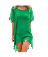 Interloper Short Beach Dress Bikini Cover Up Swimwear Swim Shirt Green - £26.63 GBP