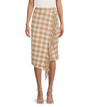 Time and Tru Fringed Faux Wrap Skirt classic plaid Mocha Splash Size XL (16-18) - £14.78 GBP