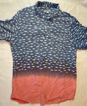 The Endless Summer Shirt Mens Size L L/S Shark Print Casual Colorful - £12.88 GBP