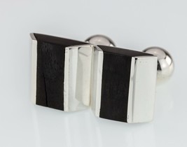 Fenwick &amp; Sailors Sterling Silver Handmade Dark Grain Wood Cufflinks - €169,01 EUR