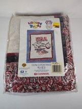 Looney Tunes USA Taz Basketball Olympic Cotton Throw 100% Cotton 46&quot;x80&quot; Cannon - £25.94 GBP