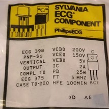 ECG398 Silicon PNP Transistor TV Vertical Output NINTENDO xref NTE398 - $4.04