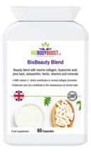 BioBeauty Blend-Marine Collagen-Hyaluronic Acid-Astaxanthin-60 Caps-BioBodyBoost - £18.15 GBP