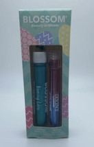 Blossom Beauty In Bloom, Pink &amp; Blue Crystal Lip Gloss, Teal Colored Mas... - $6.34