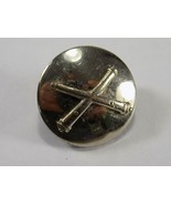 Korean War Era Silver Field Artillery Collar Domed Disk Crossed Cannons - $8.90