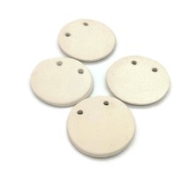 4Pcs Blank Pendant For Jewelry Making 2 Hole Charm Ceramic Bisque Ready To Paint - £22.90 GBP