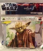 STAR WARS HAPPY BIRTHDAY JOINTED PARTY BANNER - YODA, DARTH VADER,  STOR... - £6.07 GBP