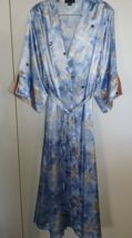 JONES NEW YORK LADIES 2-PC NIGHTIE/ROBE SET-NWOT-LOVELY BLUE FLORAL LONG... - $24.00