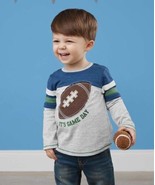 MSRP $28 Mud Pie Blue &amp; Gray &#39;Game Day&#39; Tee Size Small (12M-18M) - $32.48 CAD