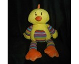 12&quot; 2014 ANIMAL ADVENTURE YELLOW DUCK CHICK RAINBOW STUFFED PLUSH TOY LO... - $37.05