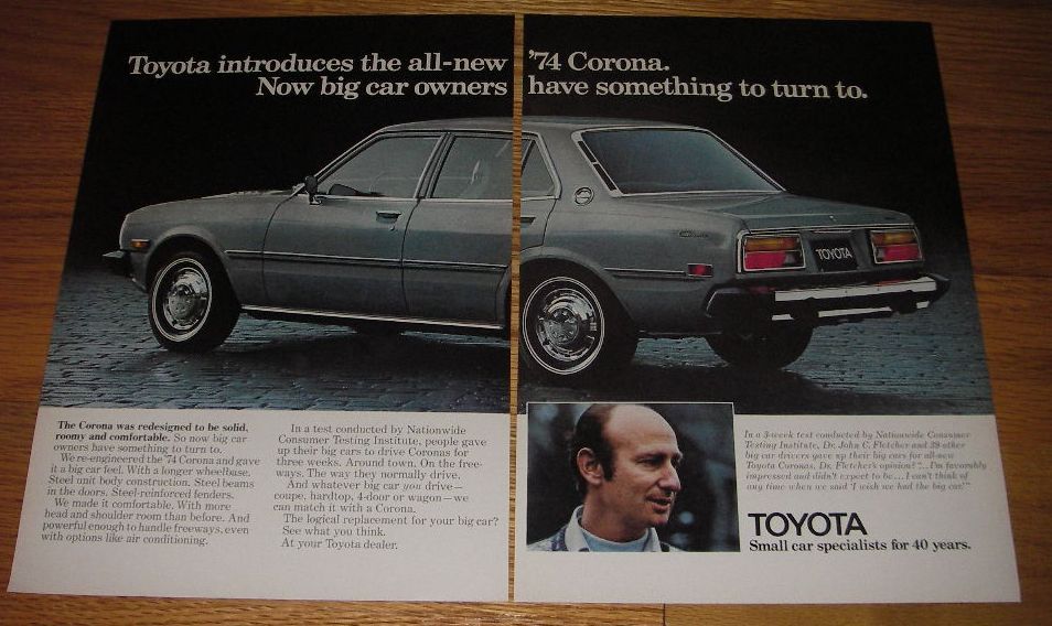 1974 Toyota Corona Ad - Toyota introduces the all-new '74 Corona. - $18.49