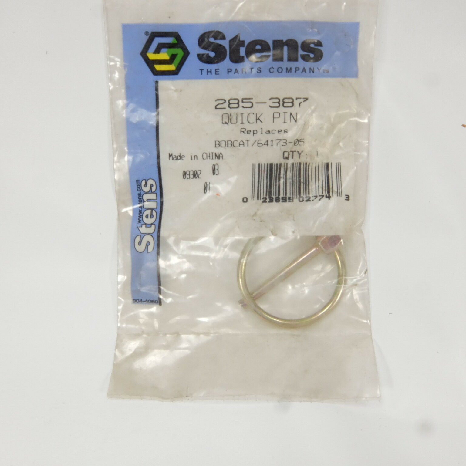 Stens 285-387 Quick Hitch Pin replaces Bobcat 64173-05 - $0.99
