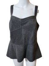 CAbi Women&#39;s Sleeveless Ponte Bustier Corset Top Gray Size 16 Peplum Bal... - $24.70