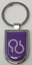 Science Symbol Purple Keychain White Outline Silver Metal Vintage - $12.30