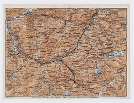 1911 Original Antique Map Of Graubuenden Chur Davos Arosa Alps Switzerland - £17.22 GBP