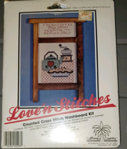 Love N Stitches Cross Stitch Washboard Kit Fresh Coffee and Hospitality ... - $7.25