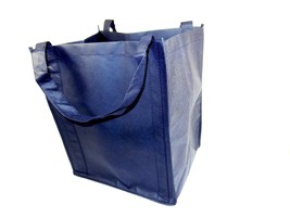 Jumbo Shopping Tote ~ Navy Blue, 13&quot; x 15&quot; x 9&quot; ~ Sturdy Non-Woven Fabric - £7.00 GBP