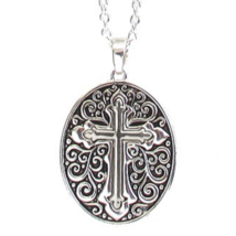 Prayer Inspirational Oval Celtic Pendant Necklace Silver - $14.19