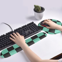 Demon Checkered Black Green Anime Mouse Pad &amp; Wrist Rest - $49.00