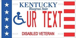 Kentucky Disabled Veteran Personalized Tag Vehicle Car Auto License Plate - £13.18 GBP