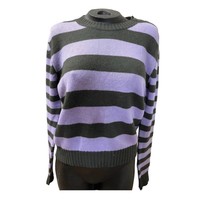 Jumper1234 stripe button crew cashmere sweater for women - size M - £138.52 GBP