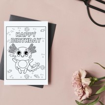 Printable Axolotl BIRTHDAY CARD, printable DIY birthday cards - $1.40