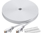 Cat6 Ethernet Cable 40 Ft White, Cat-6 Flat Rj45 Computer Internet Lan N... - £20.77 GBP