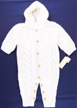 NWT First Impressions Infant&#39;s Ivory Crocheted Coverall w Hood, 6-9M or 12M, $38 - £11.54 GBP