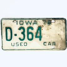 1976 United States Iowa Used Car Dealer License Plate D-364 - $18.80