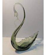 Whitefriars Art Glass Vintage Hand Blown Green Swan - $44.83 CAD