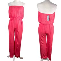 Exist Jumpsuit Coral Strapless Lightweight Pockets Large New - $29.00