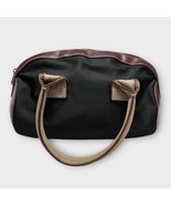LANCEL vintage black fabric barrel baguette bag with leather trim mini b... - $49.00