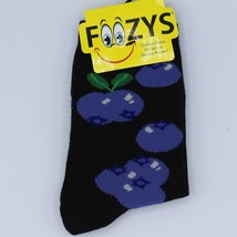 Foozys Womens Crew Socks Blueberries Fruit Size 9-11 Black Fruit Fun Gift - £4.26 GBP