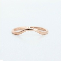 Delicate Curved Wedding Band Dainty Ring In 14K Rose Gold Plated Summer Sale - £29.45 GBP