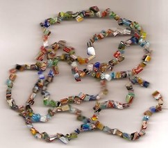 Bead Millefiori Glass Multicolor 4x3mm-10x5mm chips #06 - £7.06 GBP