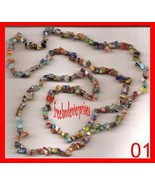 Bead Millefiori Glass Multicolor 4x3mm-10x5mm chips #01 - $12.14 CAD