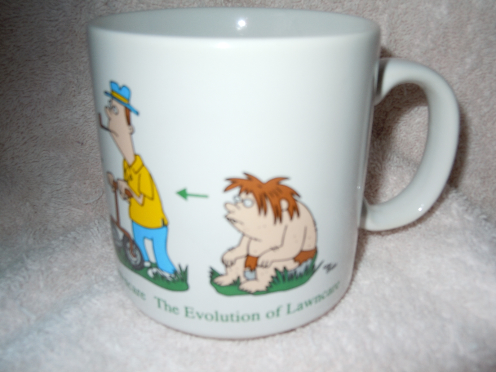 The Evolution of Lawn Care Jim Benton Mug Papel New - $2.99